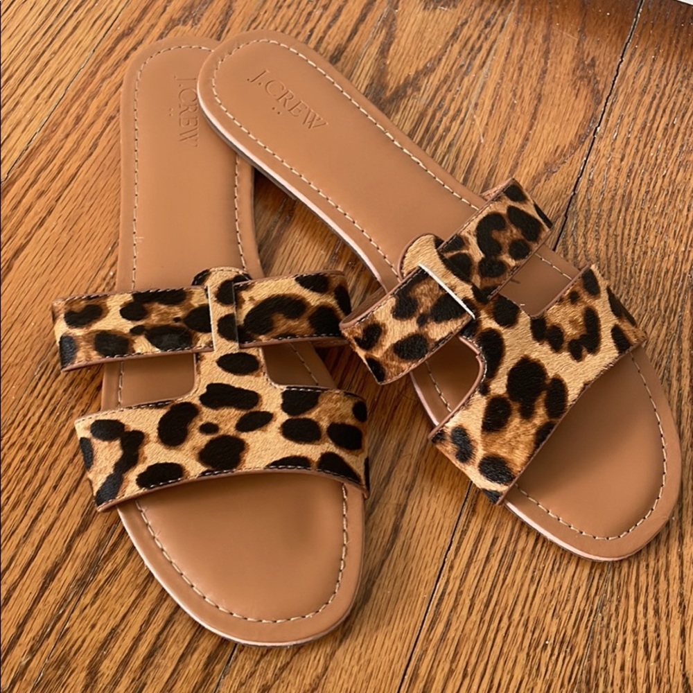 JCrew Leopard Sandals